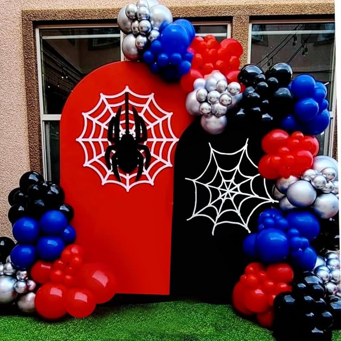 Red Blue and Black Balloons, 67pcs 12 Inch Red Blue Confetti Silver