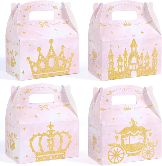12 Pack Princess Candy Boxes - Pink Princess Birthday Party