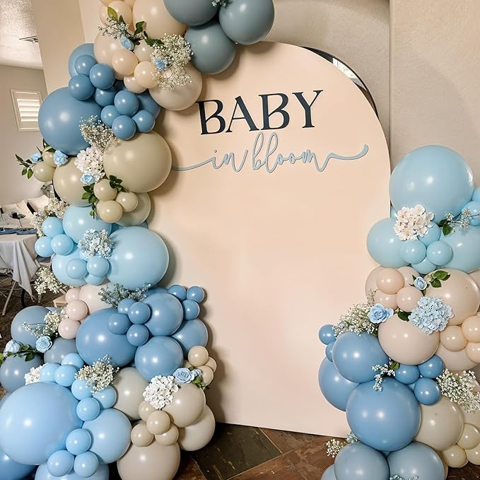 Dusty Blue Balloons 12 Inch Pastel Fog Blue Slate White Sand