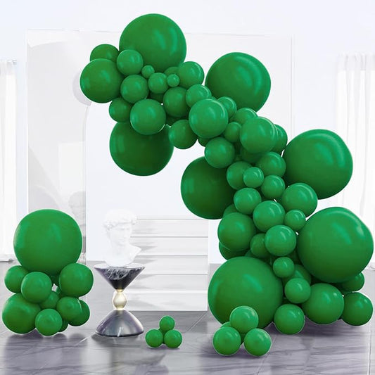 Dark Green Balloons 100pcs Different Sizes of 18 12 10 5