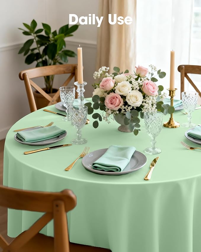 Plastic Table Cloth Disposable 10 Pack, 84'' Round Table Cloth