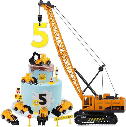16 Pieces Construction Cake Topper Construction Birthday Party