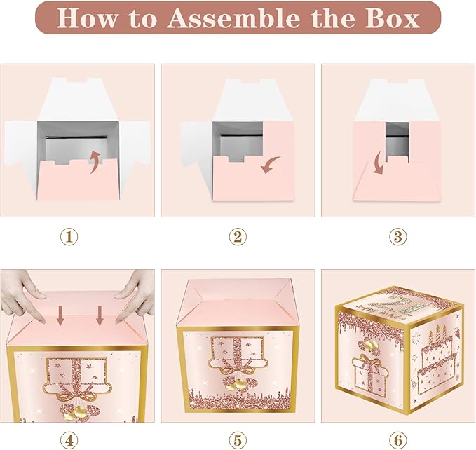 3Pcs 21st Birthday Decorations Boxes for Women Pink Rose Gold 21st
