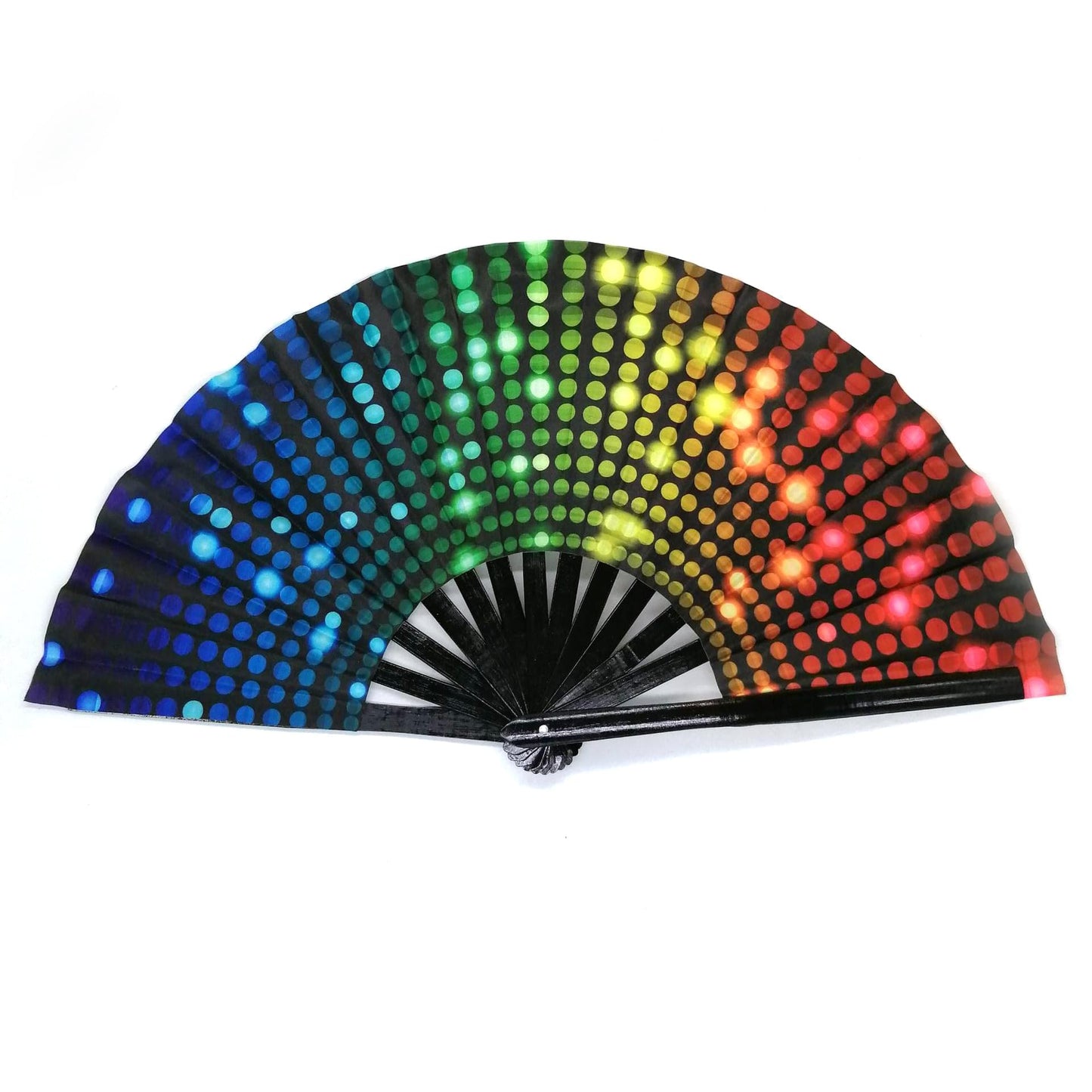 Folding Fan UV Glow Rave Bamboo Hand Fan Carnival Decoration Dancing