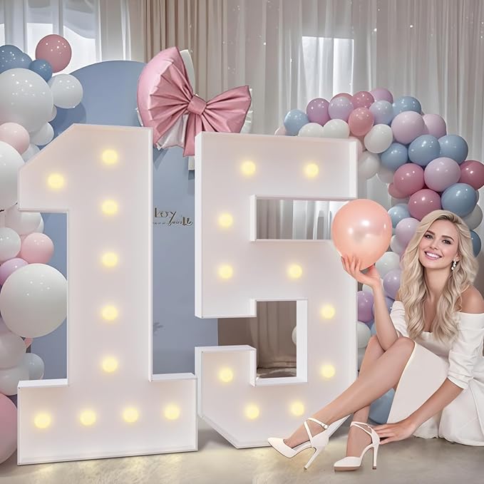 imprsv 4FT Marquee Numbers,DIY Light Up Numbers for 30th Birthday