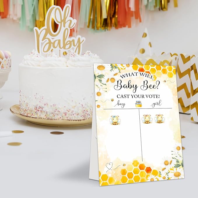 Gender Reveal Party Games Bee Theme Baby Gender Reveal Voting Board