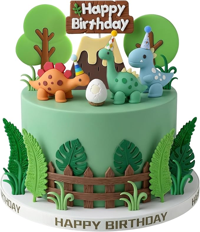 Simpfo 27 PCS Dinosaur Cake Topper Birthday Decorations Set with
