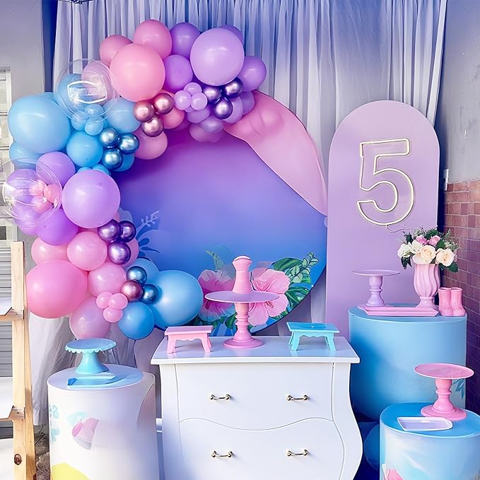 Pink and Blue Balloons 12 Inch Pastel Metallic Blue Baby Light