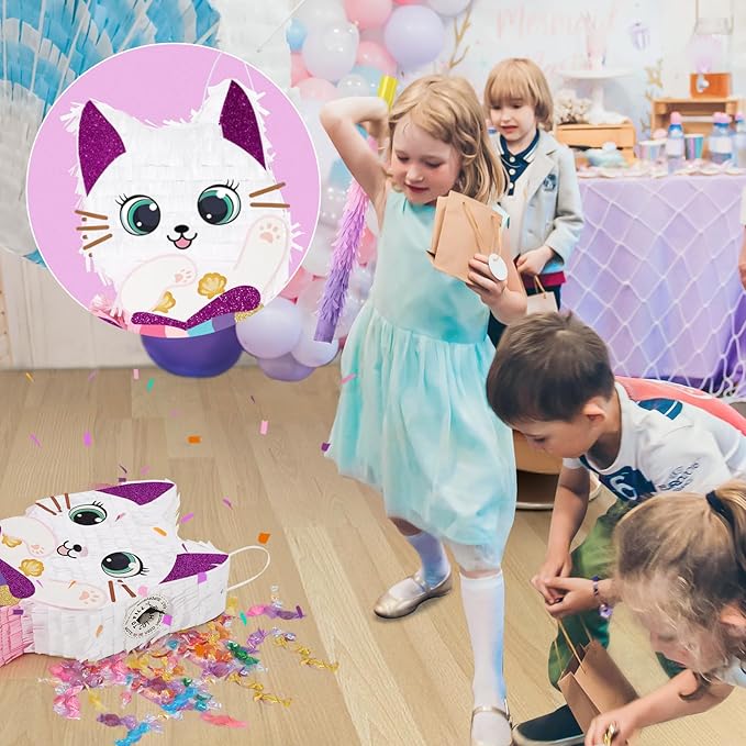 Cat Piñata Kitten Mermaid Birthday Party Decorations Kids Mermaid