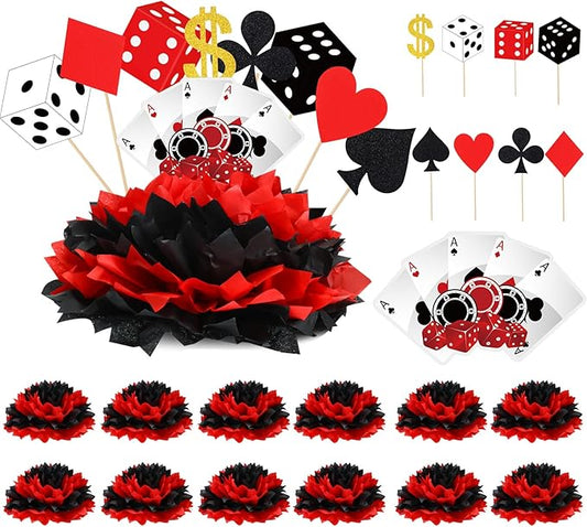 12 Sets Casino Themed Party Decorations Table Centerpieces Casino