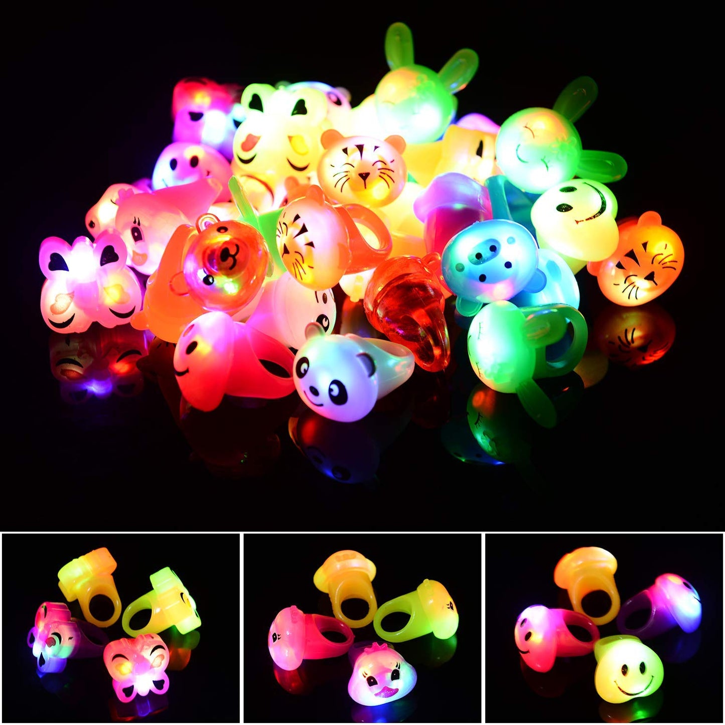 Mikulala 36 Pack Light Up Rings Glow in The Dark Party Supplies, Light