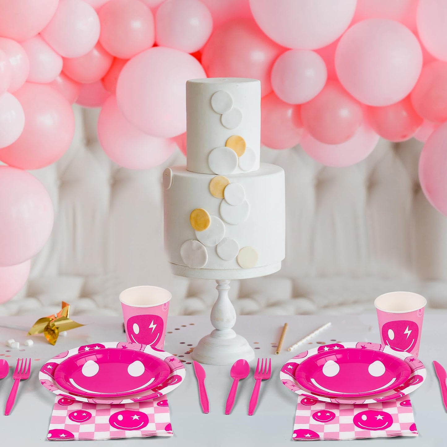 durony 350 Pcs Preppy Birthday Decorations 50 Guest Disco Cowgirl