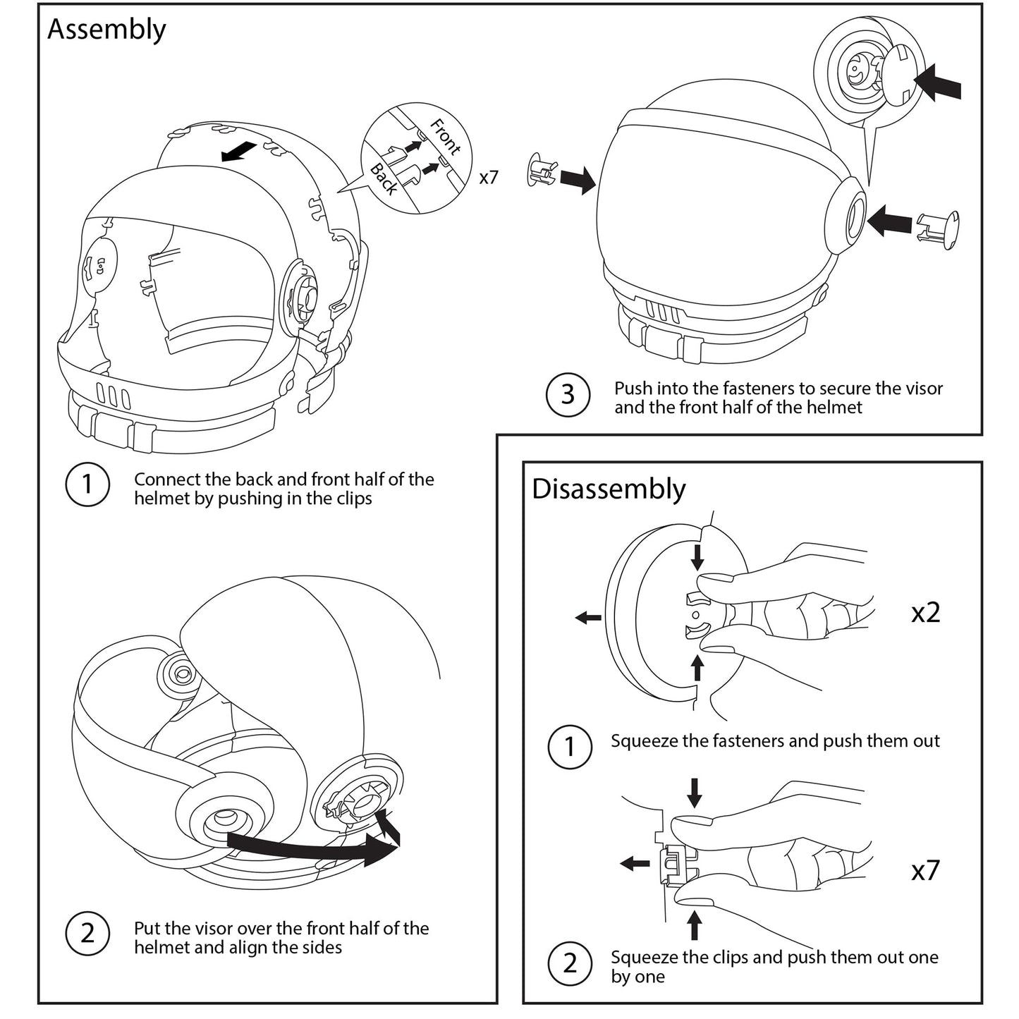 Astronaut Helmet, Space Helmet with Blue Movable Visor, Party Costume