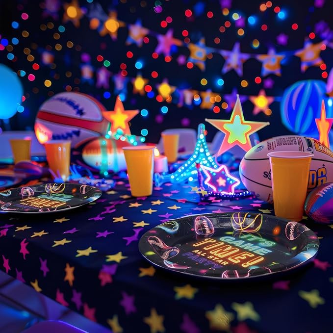 Neon Sports Party Supplies Serves 20 Glow Sports Birthday Party