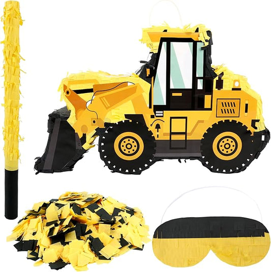 Construction Dump Truck Pinata with Pinata Bat Blindfold Confetti