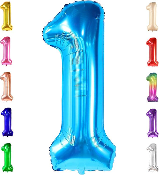 Blue Number 1 Balloon for 1st Birthday - 40 Inch | 1 Balloon