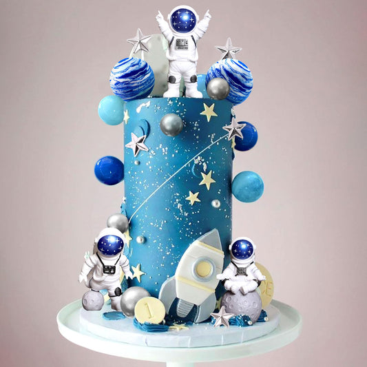LaVenty Space Cake Toppers Outer Space Astronaut Rocket Stars Cake