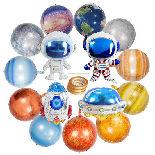 16 Pcs Galaxy Space Balloons, Outer Space Themed Party Decorations