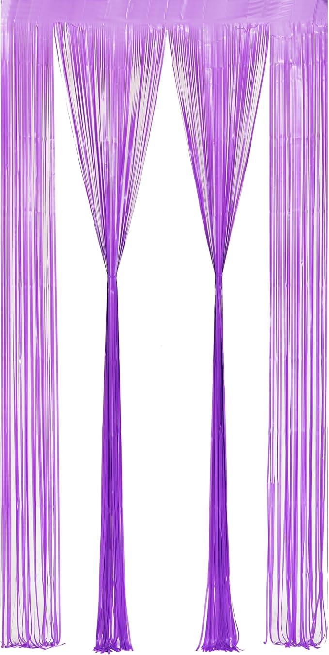BRAVESHINE Tinsel Photo Backdrop Curtains - 2Pcs 3.2x8.2ft Pastel