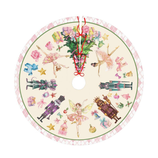 Pink Nutcracker Christmas Tree Skirt 48" Christmas Nutcracker Ballet