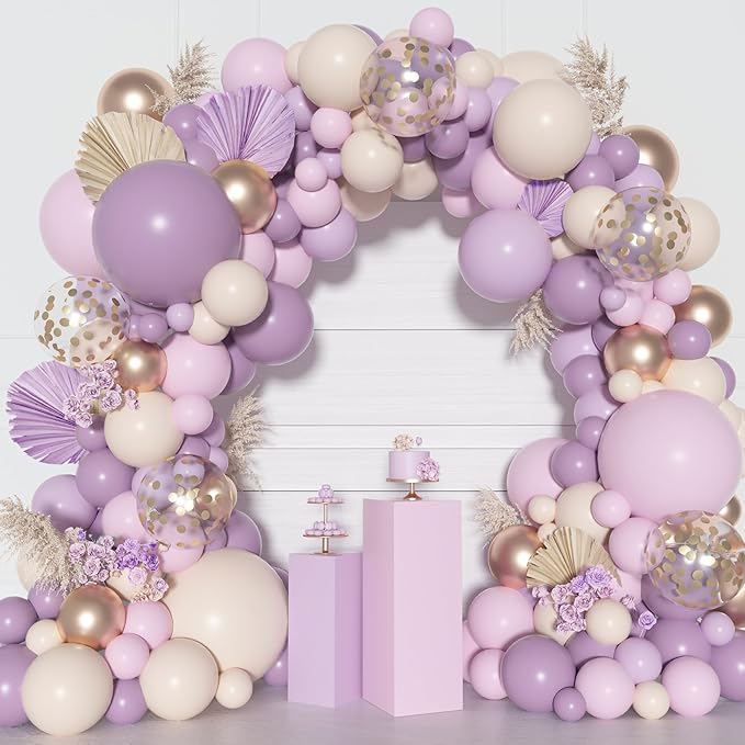 Ouddy Party Dusty Purple Balloon Arch Garland Kit, Different Sizes 18
