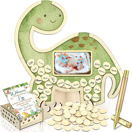 63 Pcs Dinosaur Baby Shower Guest Book Alternatives Set Baby Shower