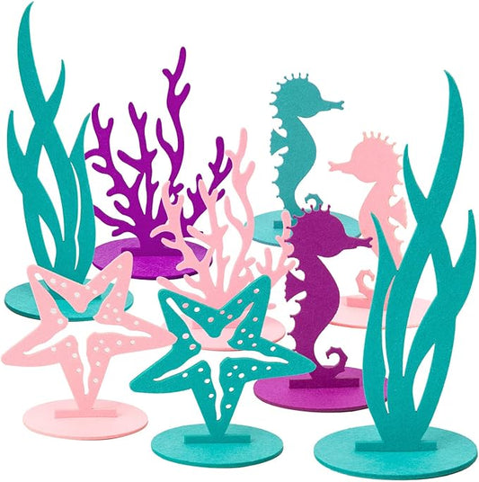 20Pcs Mermaid Party Decoration DIY Felt Under The Sea Table