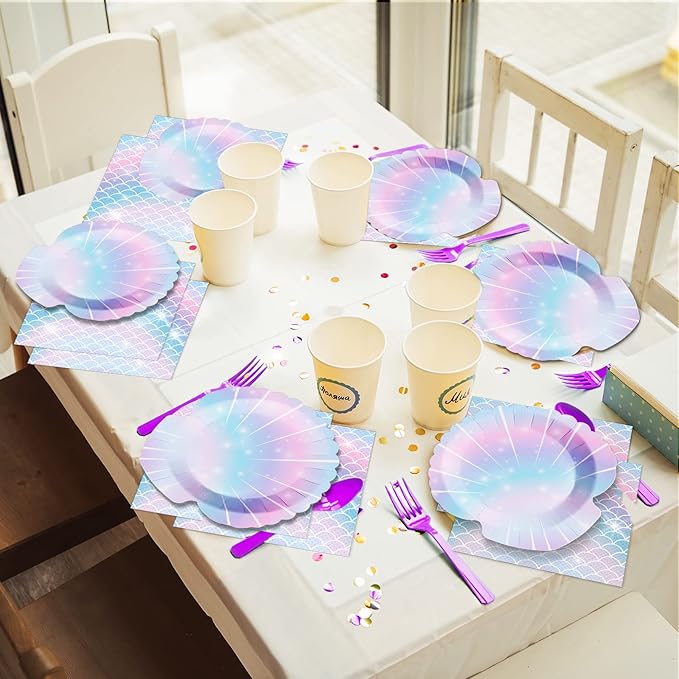96 Pieces Mermaids Themed Party Decorations Mini Under the Sea