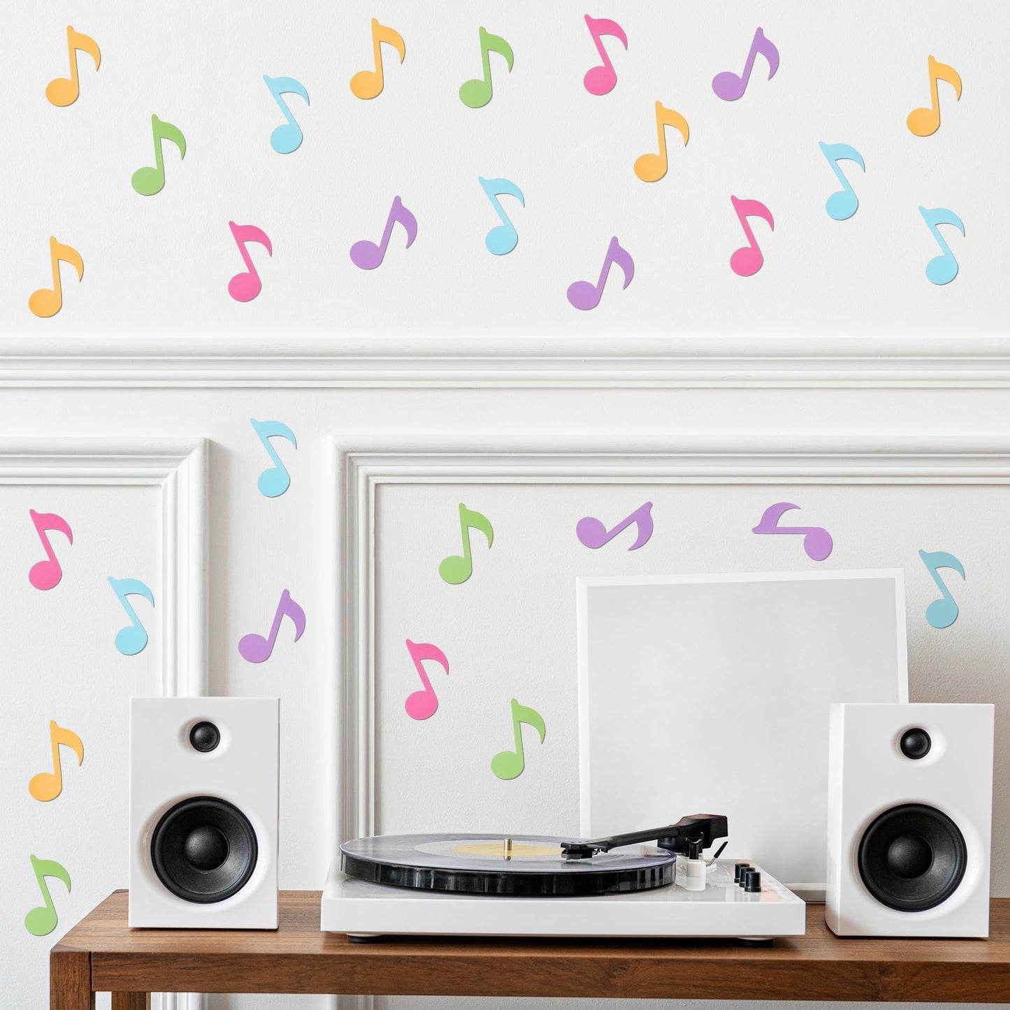Music Note Glitter Cutouts - 100Pcs Colorful Music Notes Themed Paper