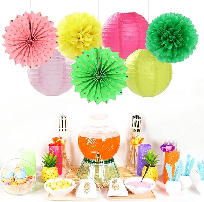 Hawaiian Summer Beach Pool Party Decorations Streamers 14pcs
