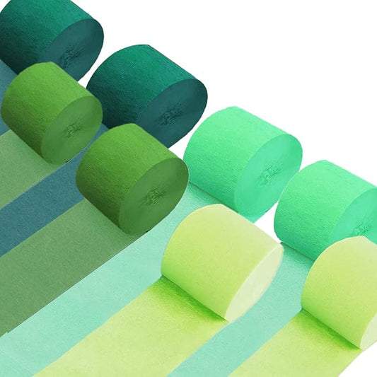 Crepe Paper Streamers 8 Rolls 656ft,GreenParty Decorations Streamers