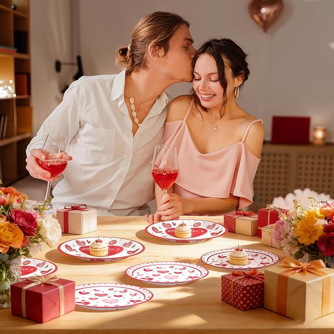 Valentine's Day Plates and Napkins Red Pink XOXO Party Decorations