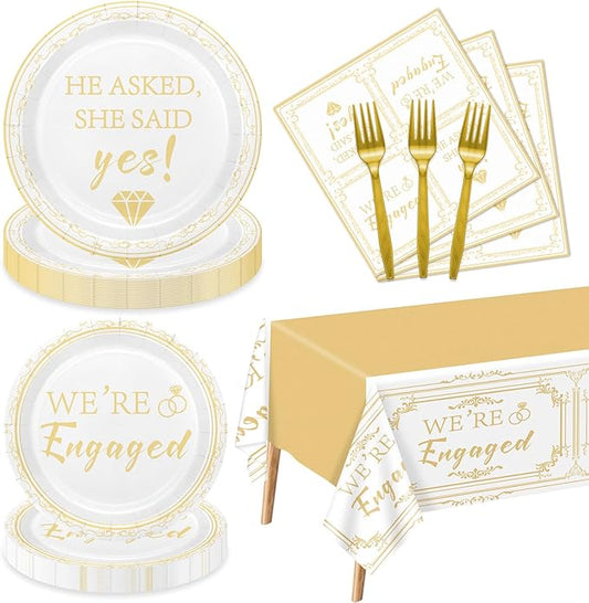 81 Pieces Happy Engagement Party Decorations Including Engagement
