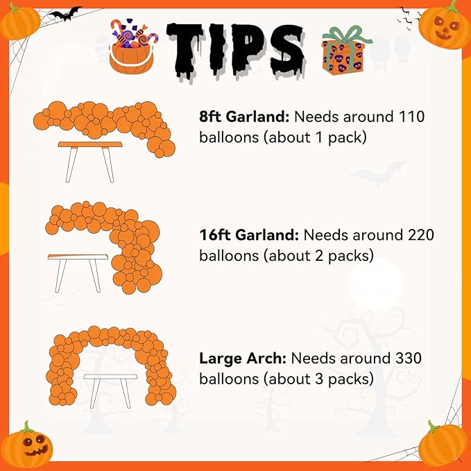 Orange Halloween Balloon Arch Garland Orange Sand White Party