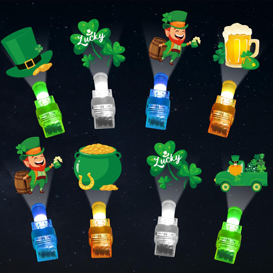 CHUNNIN 36 PCS St. Patrick's Party Favors Shamrock Light Up Finger