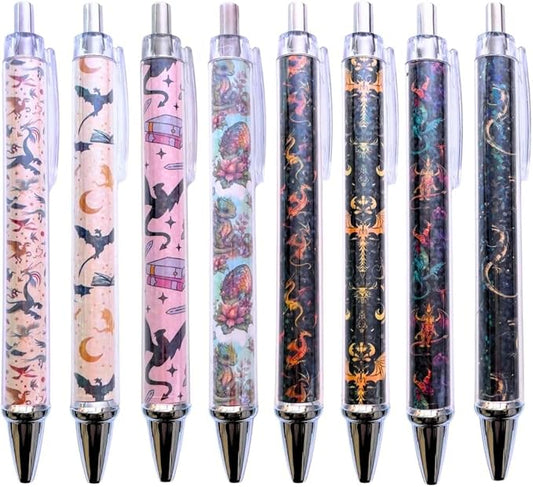 8PC Fantasy Dragon Pens Mystical Gothic Magical Mythical Wizard Sword