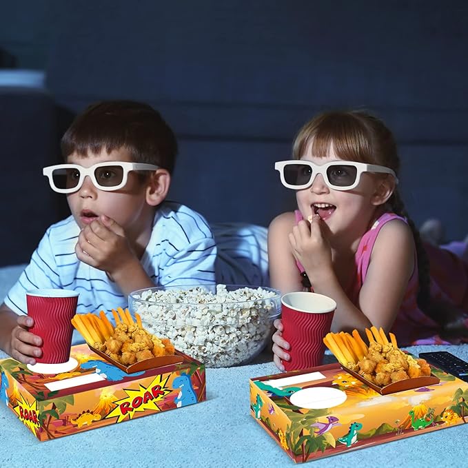 50pcs Movie Night Snack Trays Hold Candy Popcorn Food Drink Movie