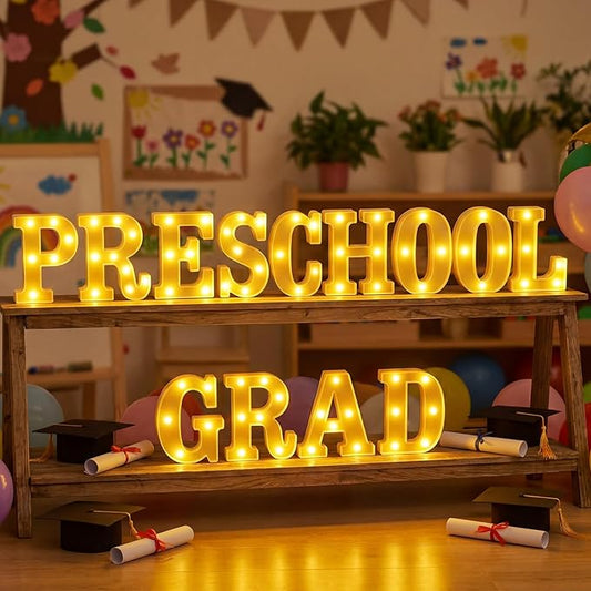 13 Pcs Preschool Graduation Decorations Preschool Grad Letter LED