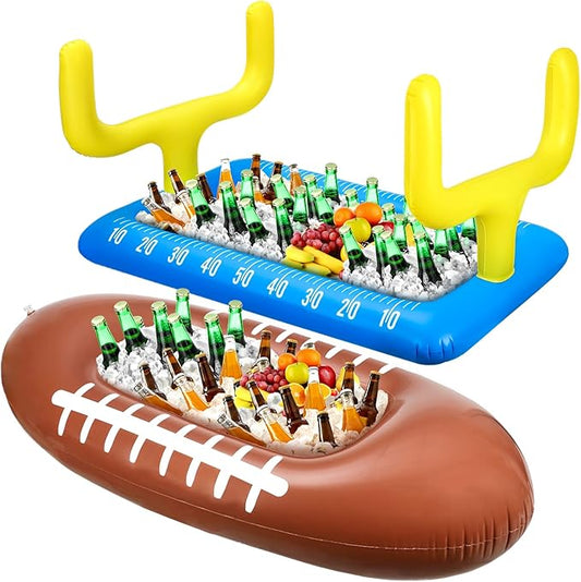 2 Pcs Inflatable Football Drink Cooler Football Party Decoration