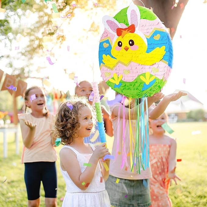 Easter Egg Piñata Easter Bunny Piñata with Blindfold and Stick Cute
