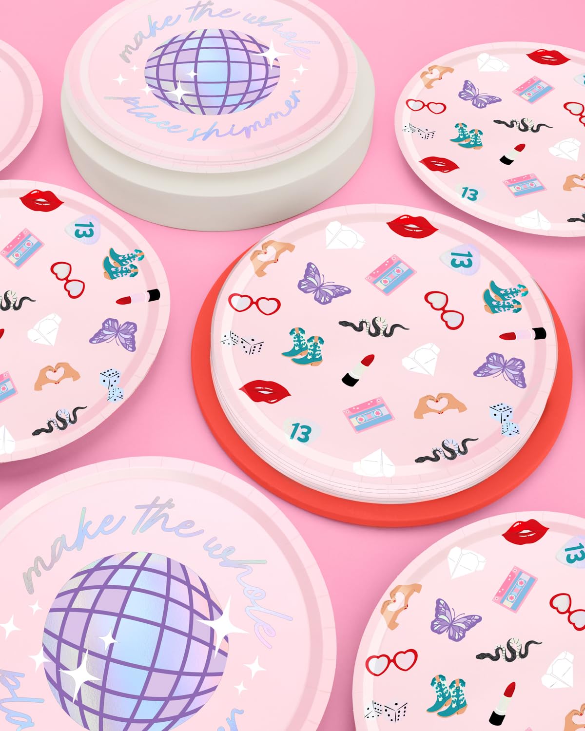 xo, Fetti Party Paper Plates | 24pcs. 9" | Concert Party Tableware,