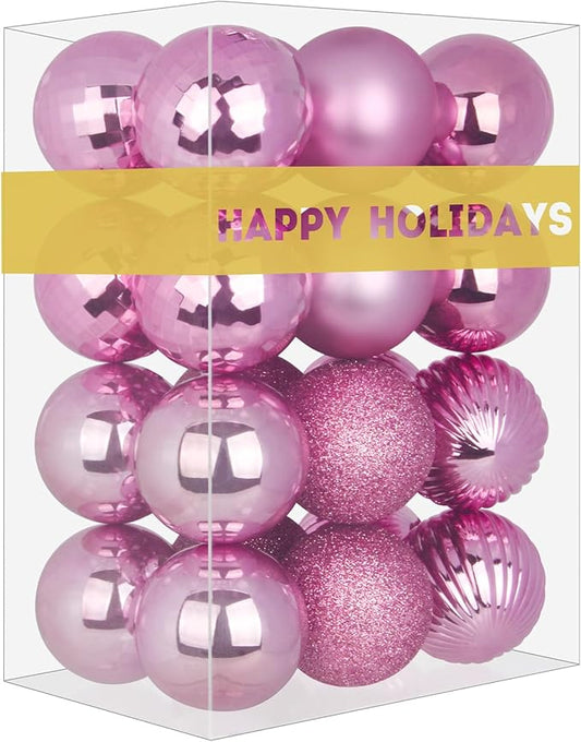 GameXcel 24Pcs Christmas Balls Ornaments for Xmas Tree - Shatterproof