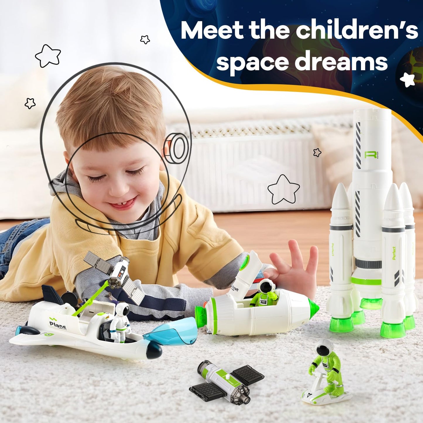 TOY Life Space Toy Rocket Toys for Kid Shuttle with Astronaut
