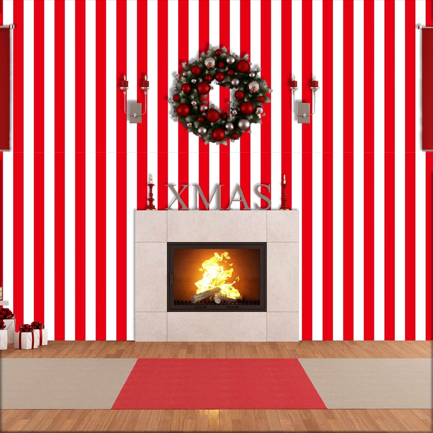 100Ft Long Tablecloth Roll Red and White Striped Tablecloth Carnival