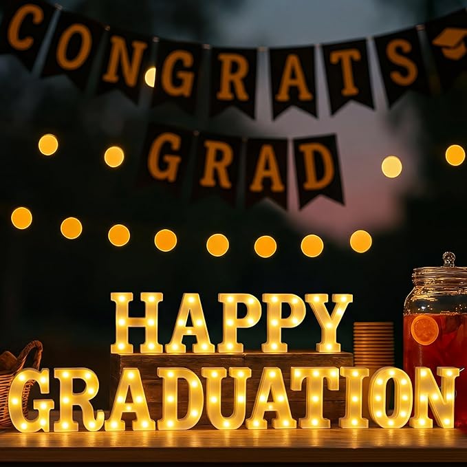 15 Pcs 2026 Graduation Party Decoration Happy Graduation Lights up