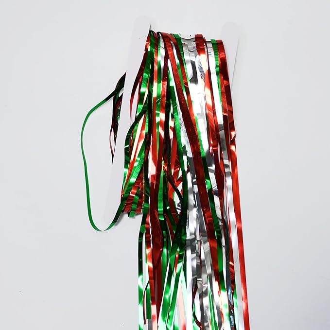 2 Pack Fringe Backdrop Red Silver Green Christmas Party