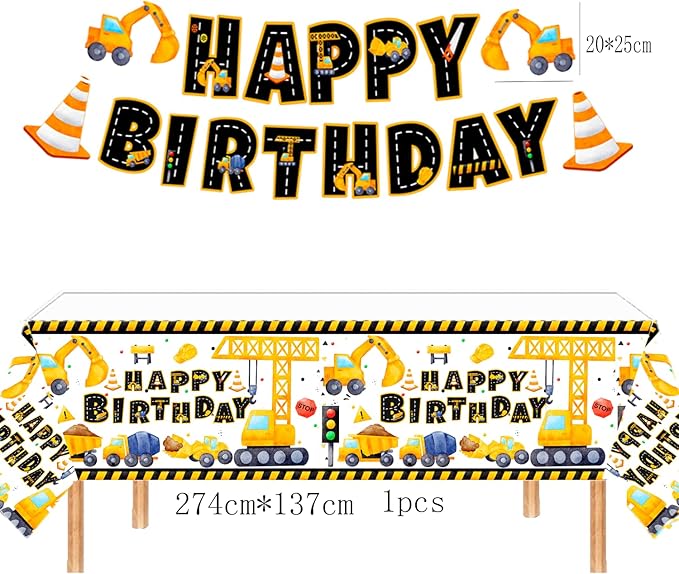 90 Pcs Dump Truck Party Decorations for Boys Baby Construction 3rd