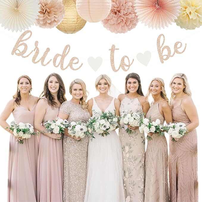 Champagne Gold Beige Fall Bridal Shower Party Decorations 36pcs