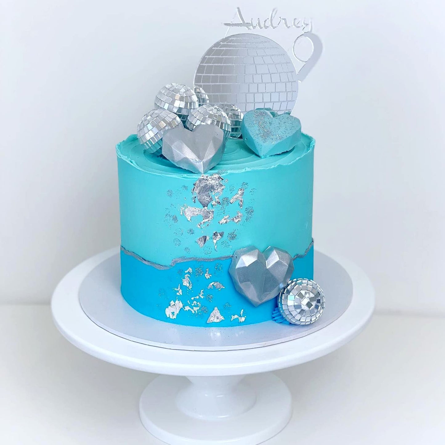 45PCS Disco Ball Cake Decoration Ornaments Reflective Mirror Ball Cake