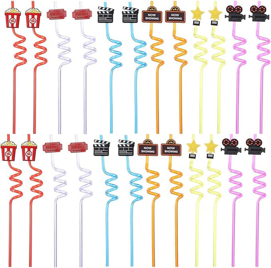 24Pack Movie Night Party Supplies Movie Night Drinking Straws